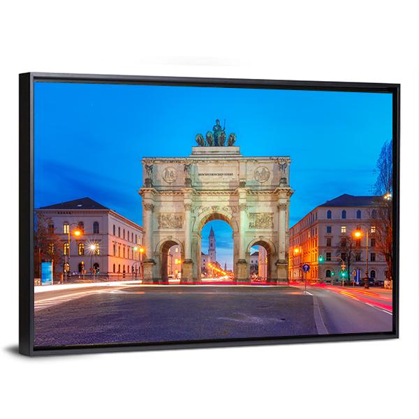 Siegestor Triumphal Arch at Twilight Canvas Wall Art
