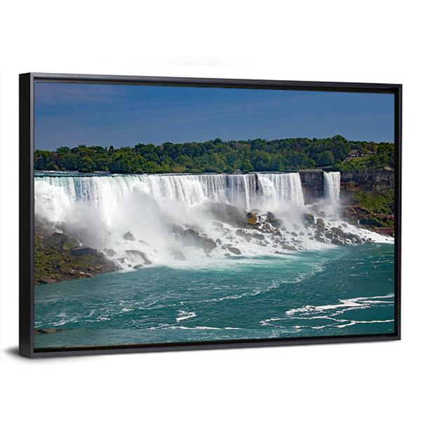 Wide View Of Niagara Falls From The Canadian Side Canvas Wall Art