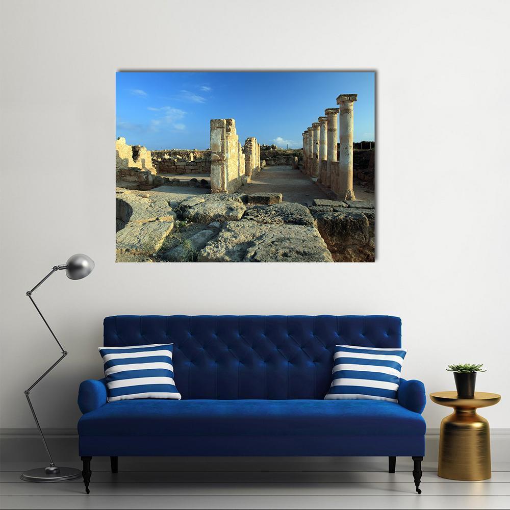 Temple Columns In Paphos Canvas Wall Art-4 Square-Gallery Wrap-17" x 17"-Tiaracle