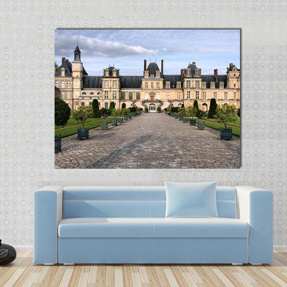 Fontainebleau Castle Canvas Wall Art-1 Piece-Gallery Wrap-36" x 24"-Tiaracle
