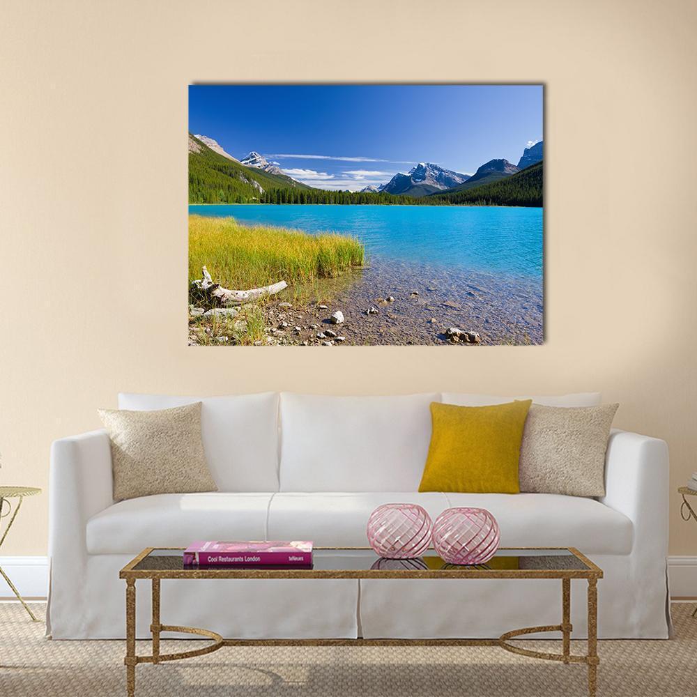 Canadian Lake Canvas Wall Art-4 Horizontal-Gallery Wrap-34" x 24"-Tiaracle