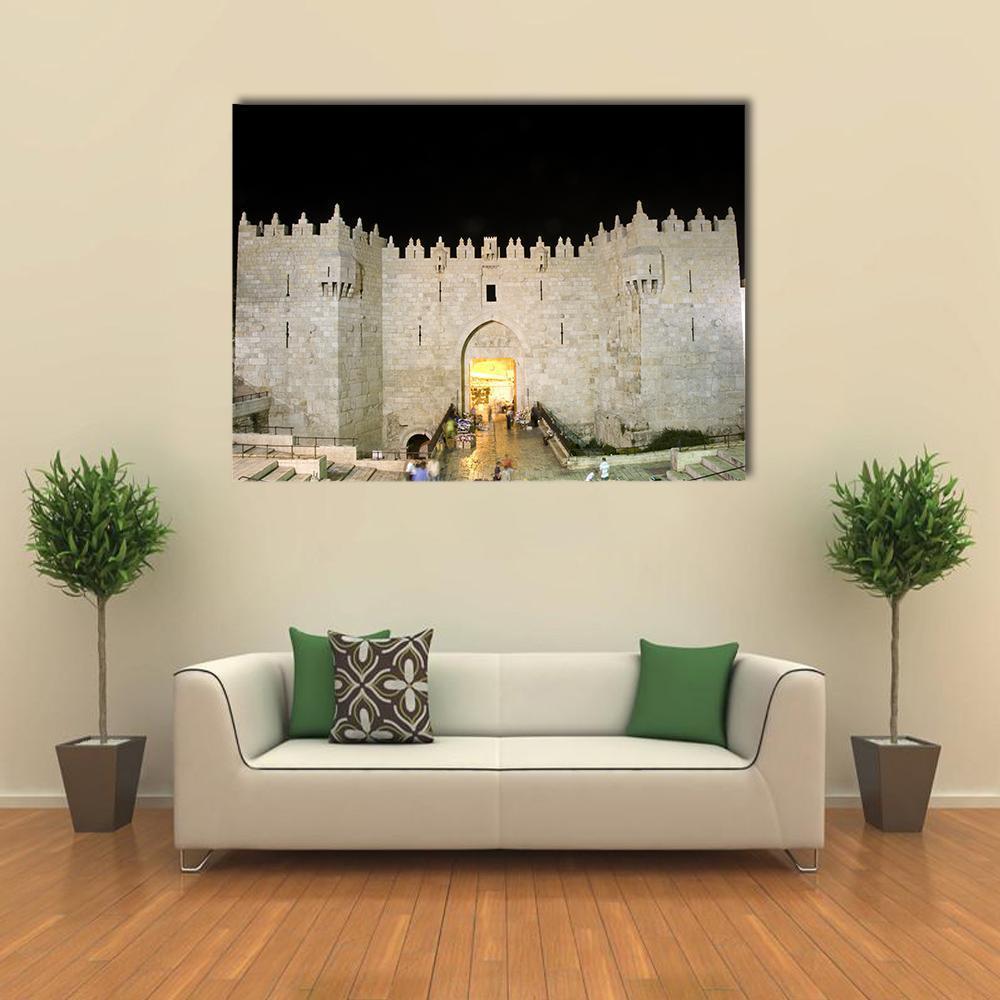 Damascus Gate Entrance Canvas Wall Art-4 Horizontal-Gallery Wrap-34" x 24"-Tiaracle