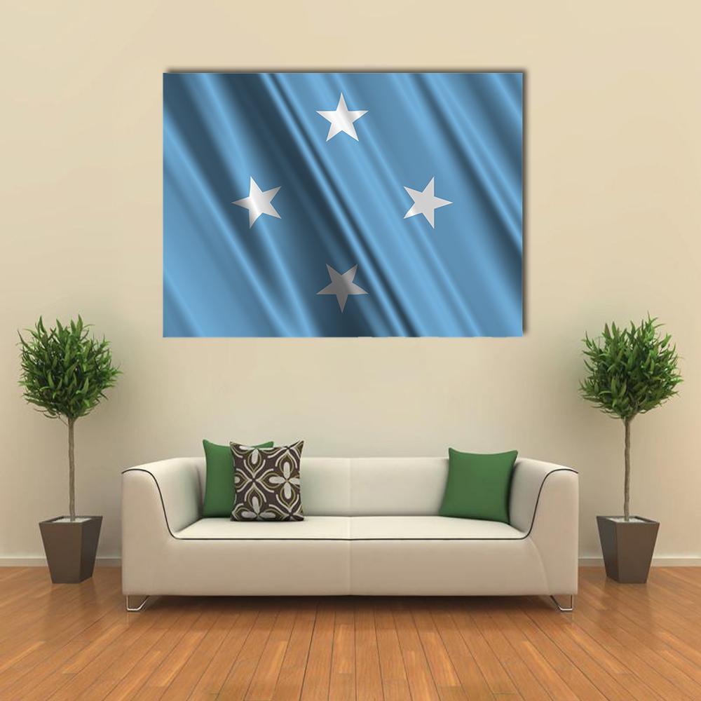 Micronesia Flag Canvas Wall Art-5 Horizontal-Gallery Wrap-22" x 12"-Tiaracle