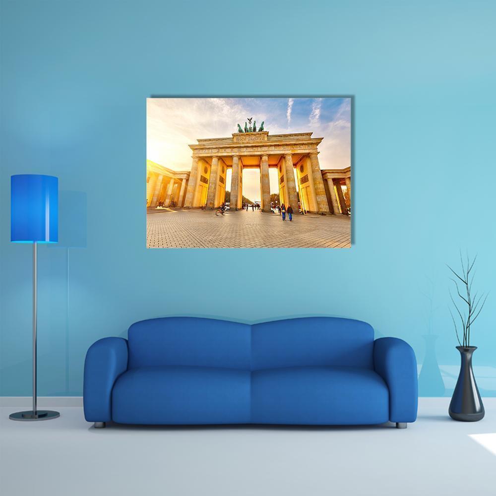 Brandenburg Gate At Sunset Canvas Wall Art-4 Square-Gallery Wrap-17" x 17"-Tiaracle