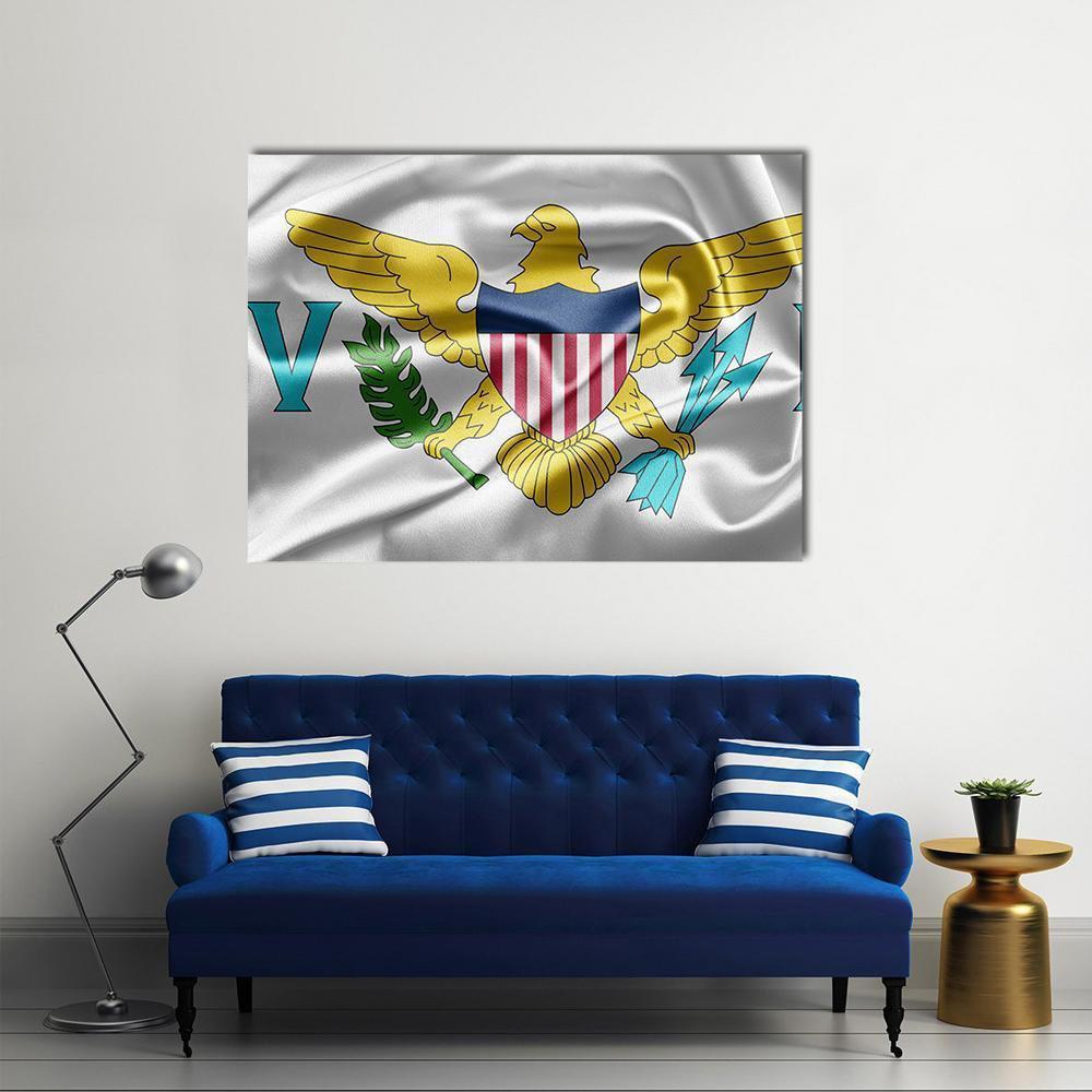 Virgin Islands Of The United States Flag Canvas Wall Art-5 Horizontal-Gallery Wrap-22" x 12"-Tiaracle