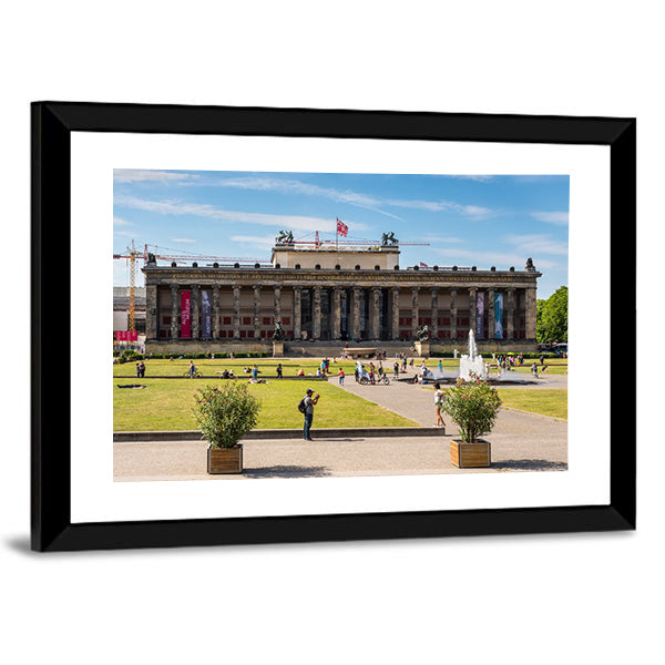People Infront Of Altesmuseum Canvas Wall Art