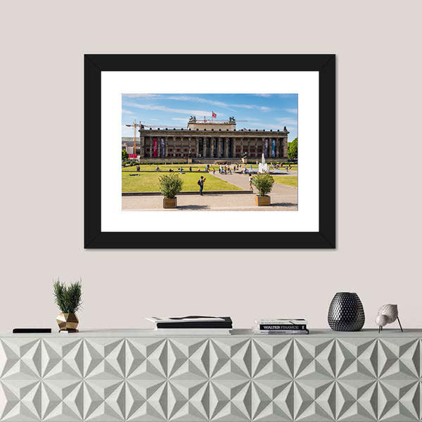 People Infront Of Altesmuseum Canvas Wall Art