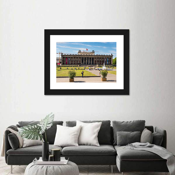 People Infront Of Altesmuseum Canvas Wall Art