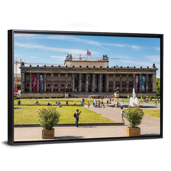 People Infront Of Altesmuseum Canvas Wall Art