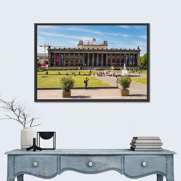 People Infront Of Altesmuseum Canvas Wall Art