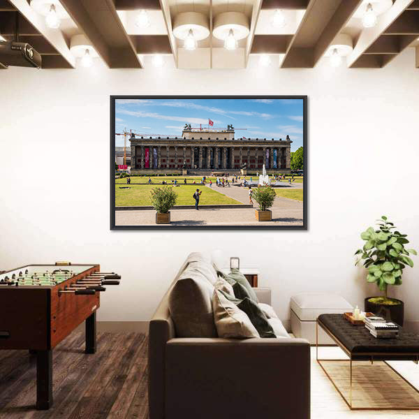 People Infront Of Altesmuseum Canvas Wall Art