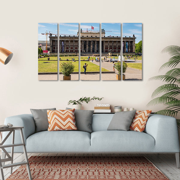 People Infront Of Altesmuseum Canvas Wall Art