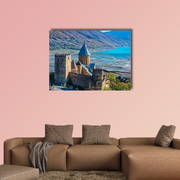 Ananuri Castle Canvas Wall Art-4 Horizontal-Gallery Wrap-34" x 24"-Tiaracle