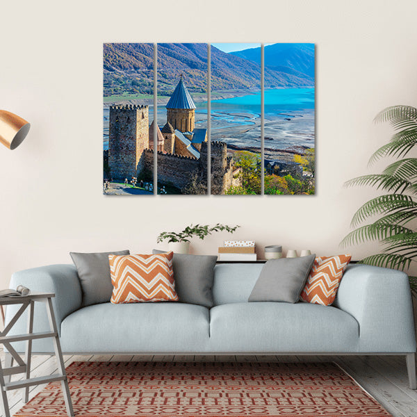 Ananuri Castle Canvas Wall Art-4 Horizontal-Gallery Wrap-34" x 24"-Tiaracle
