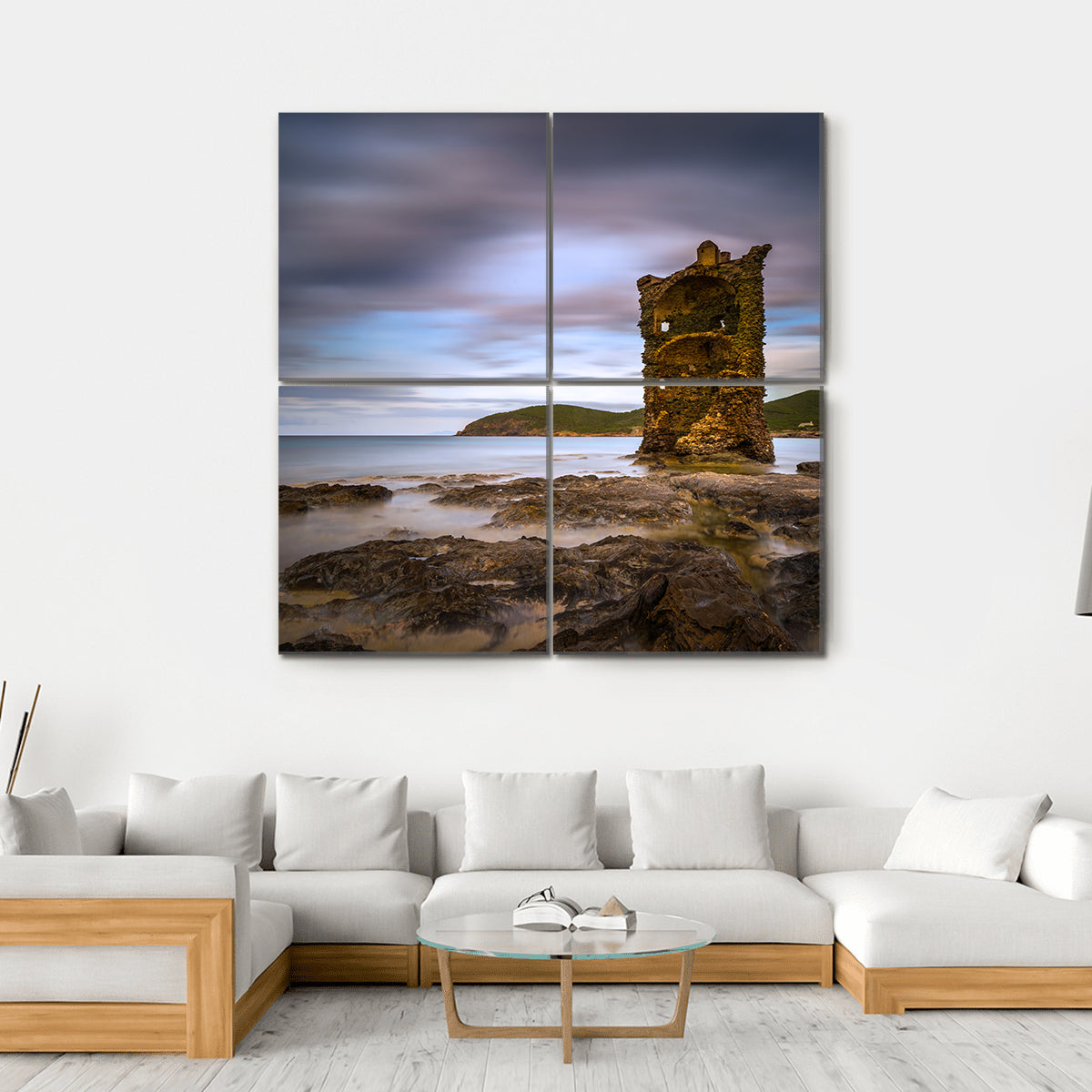 Genovese Tower France Canvas Wall Art-4 Square-Gallery Wrap-17" x 17"-Tiaracle