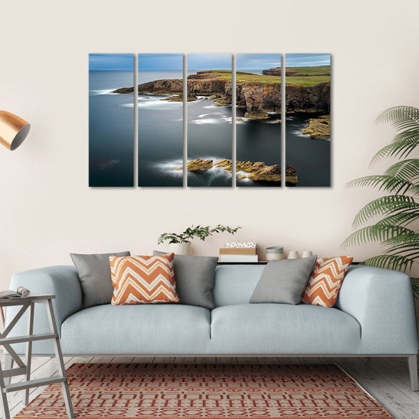 Yesnaby Cliffs With Castle Rock Canvas Wall Art-5 Horizontal-Gallery Wrap-22" x 12"-Tiaracle