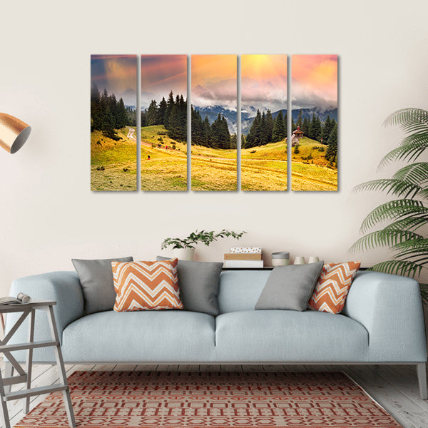 Trekking In The Fall Canvas Wall Art-5 Horizontal-Gallery Wrap-22" x 12"-Tiaracle