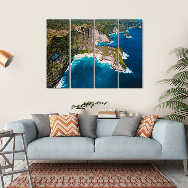Kelingking Beach Indonesia Canvas Wall Art-4 Horizontal-Gallery Wrap-34" x 24"-Tiaracle