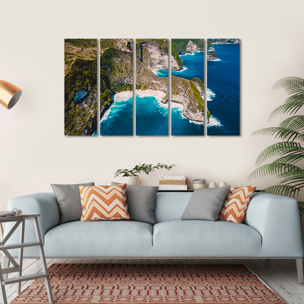 Kelingking Beach Indonesia Canvas Wall Art-5 Horizontal-Gallery Wrap-22" x 12"-Tiaracle