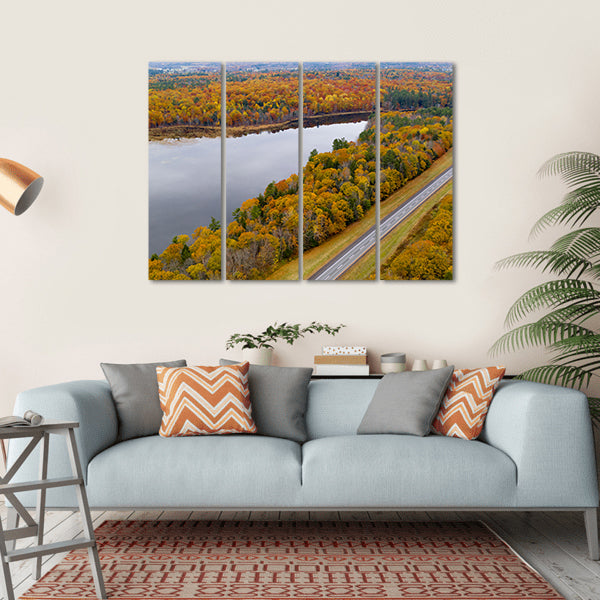 Fall Color In New England Canvas Wall Art-4 Horizontal-Gallery Wrap-34" x 24"-Tiaracle