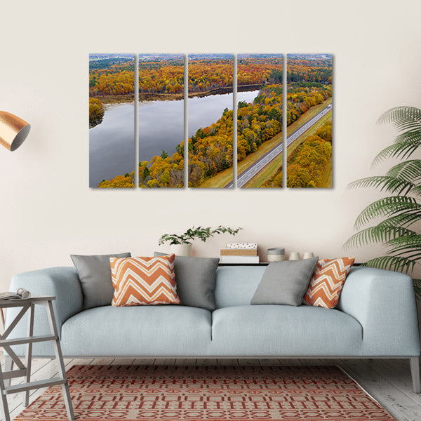 Fall Color In New England Canvas Wall Art-5 Horizontal-Gallery Wrap-22" x 12"-Tiaracle