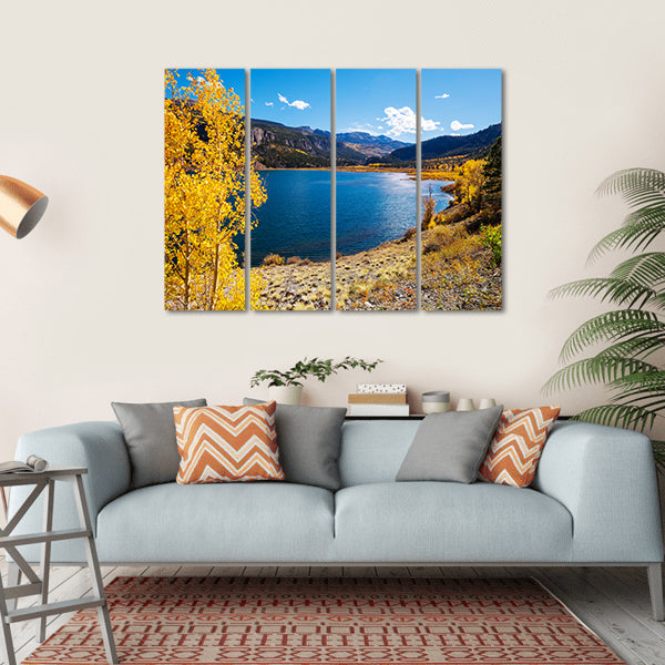 Lake In Colorado Canvas Wall Art-4 Horizontal-Gallery Wrap-34" x 24"-Tiaracle