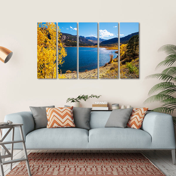 Lake In Colorado Canvas Wall Art-5 Horizontal-Gallery Wrap-22" x 12"-Tiaracle