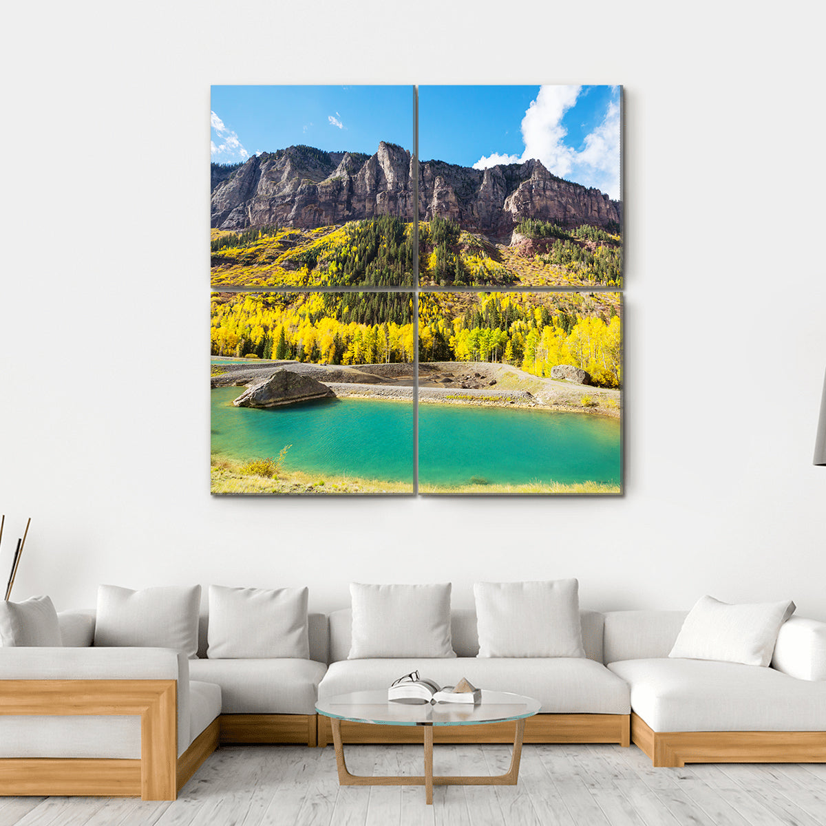 Autumn In Colorado Canvas Wall Art-4 Square-Gallery Wrap-17" x 17"-Tiaracle