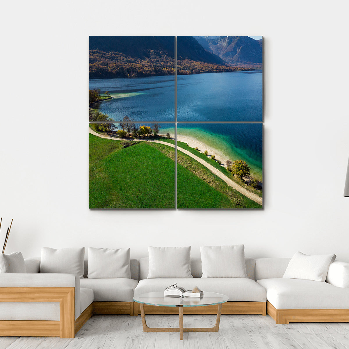 Bohinj Lake Slovenia Canvas Wall Art-4 Square-Gallery Wrap-17" x 17"-Tiaracle