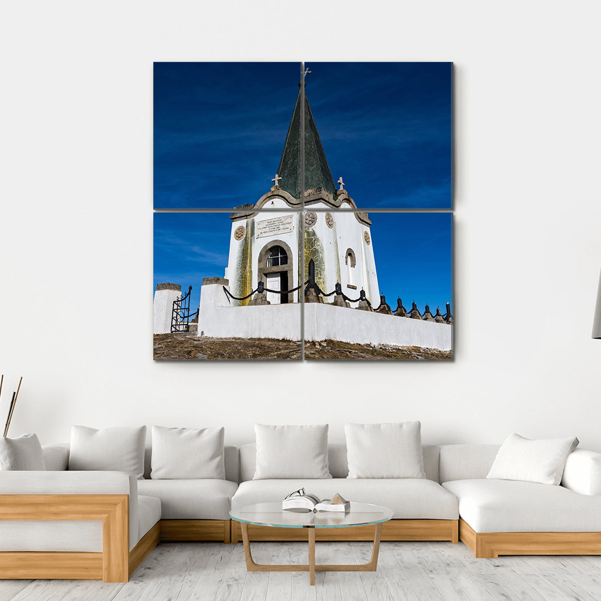 The Serbian Chapel Greece Canvas Wall Art-4 Square-Gallery Wrap-17" x 17"-Tiaracle