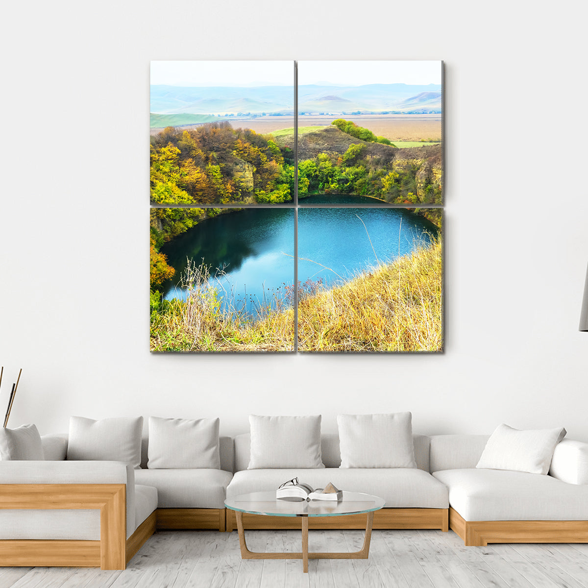 Shadkhurey Lake Russia Canvas Wall Art-4 Square-Gallery Wrap-17" x 17"-Tiaracle