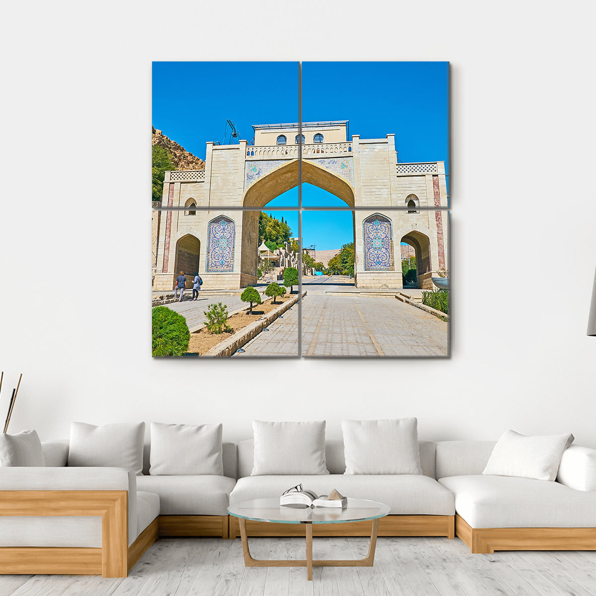 Quran Gate Iran Canvas Wall Art-4 Square-Gallery Wrap-17" x 17"-Tiaracle