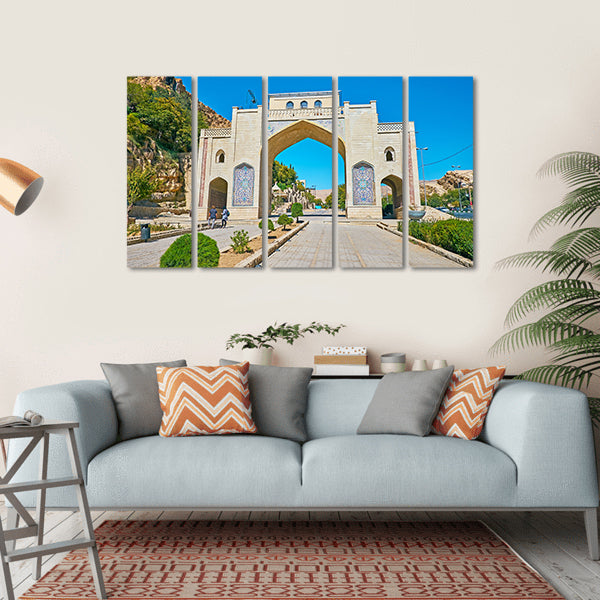 Quran Gate Iran Canvas Wall Art-5 Horizontal-Gallery Wrap-22" x 12"-Tiaracle