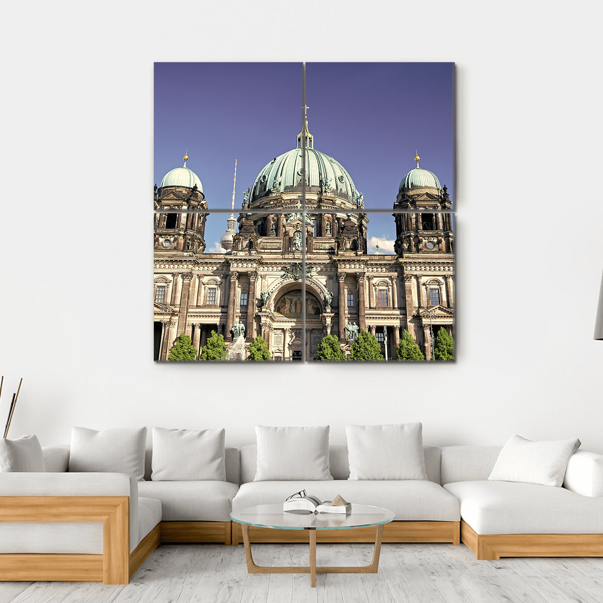 View Of Berlin Cathedral Canvas Wall Art-4 Square-Gallery Wrap-17" x 17"-Tiaracle