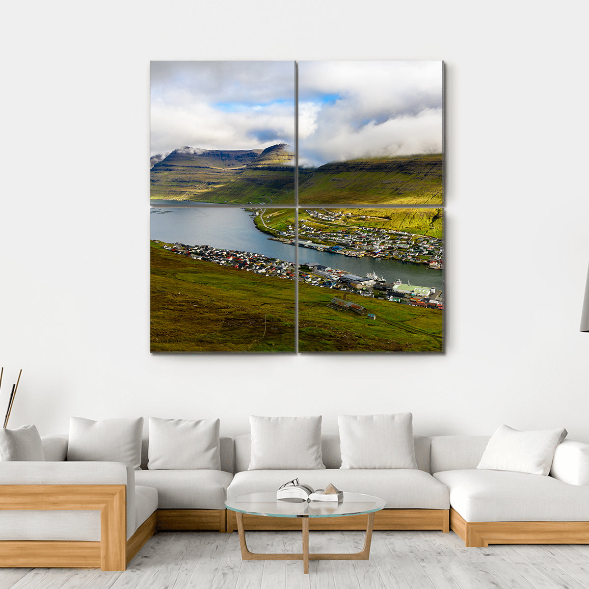 Settlement On Bordoy Canvas Wall Art-4 Square-Gallery Wrap-17" x 17"-Tiaracle