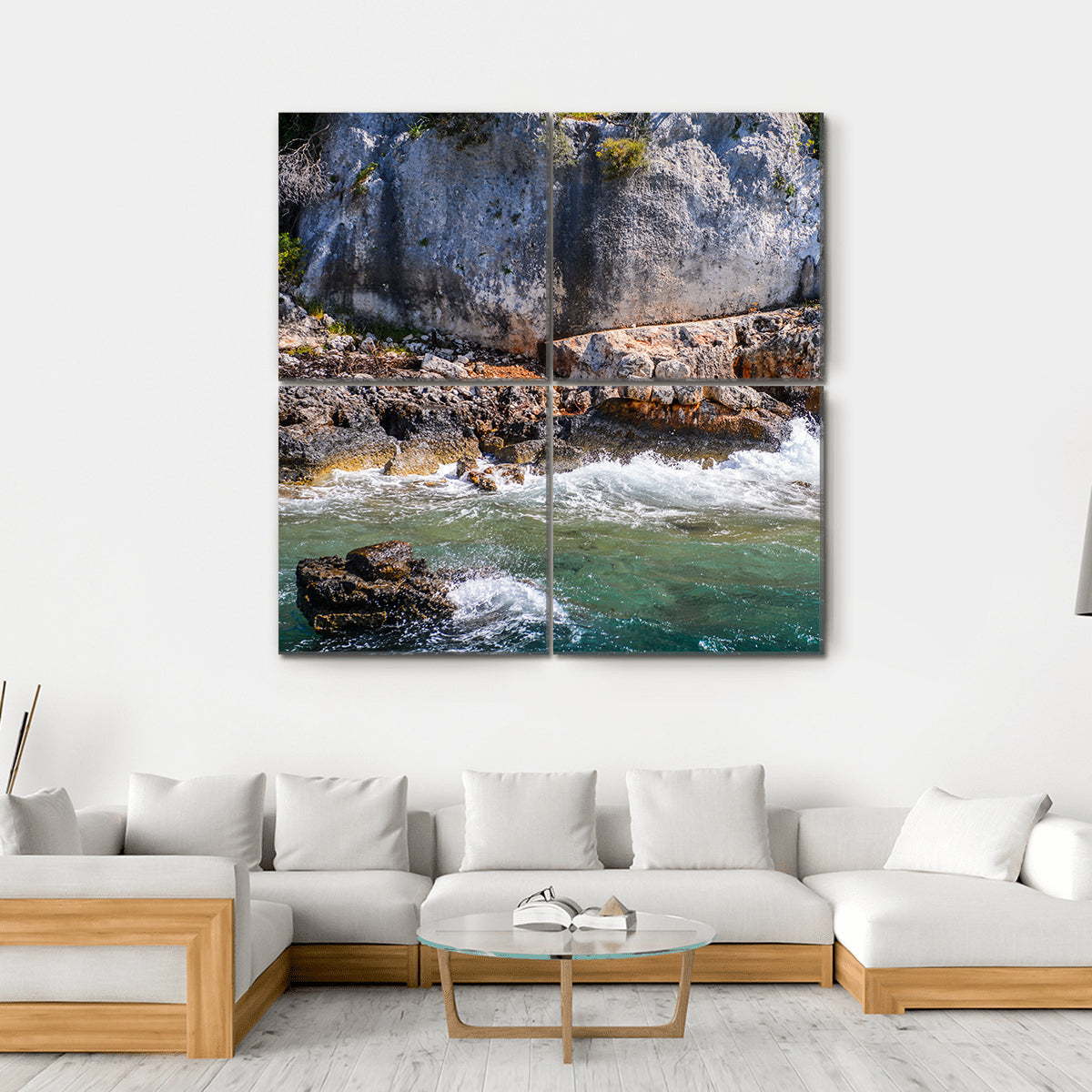 The Kekova Island Canvas Wall Art-4 Square-Gallery Wrap-17" x 17"-Tiaracle