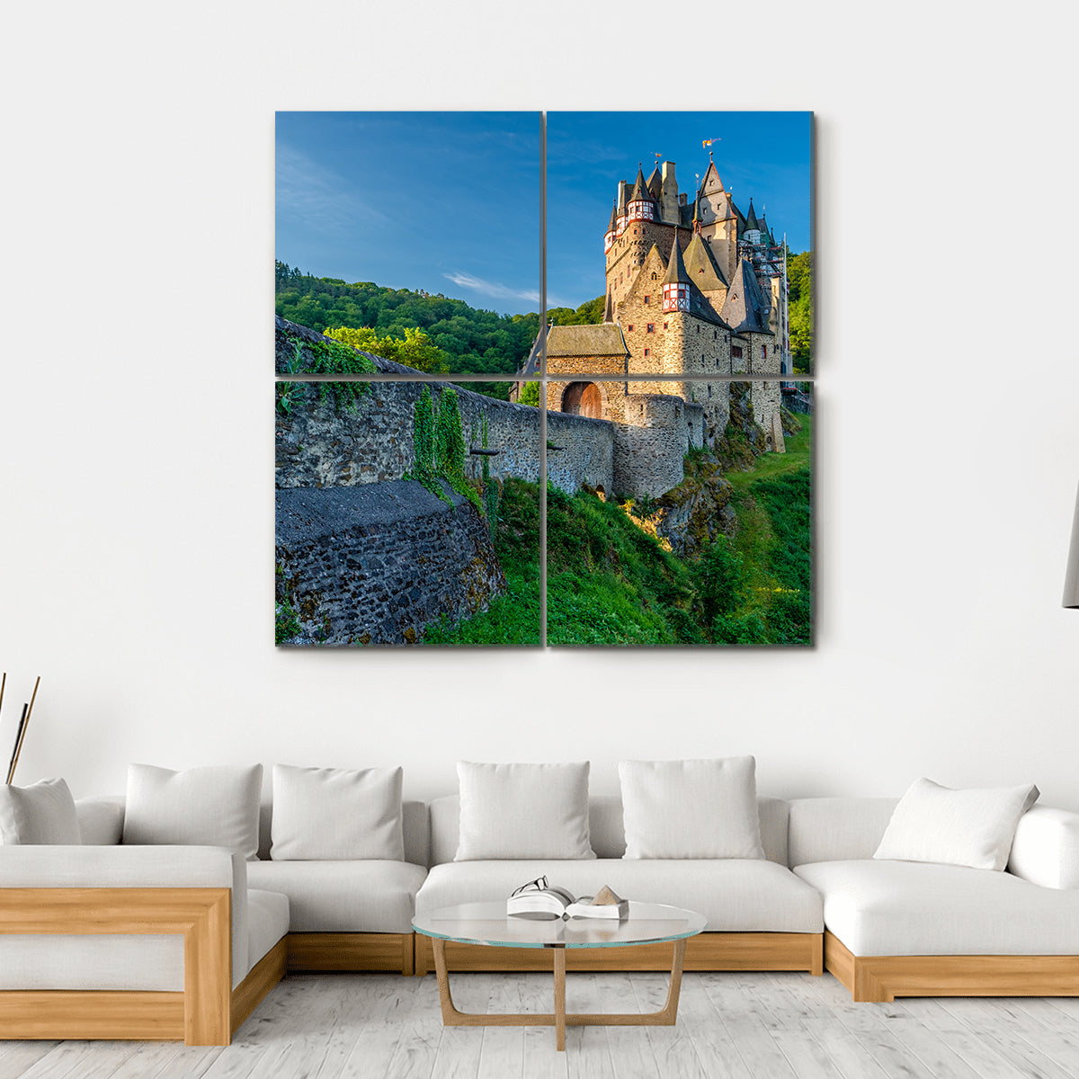 Eltz Castle In Rhineland Canvas Wall Art-4 Square-Gallery Wrap-17" x 17"-Tiaracle