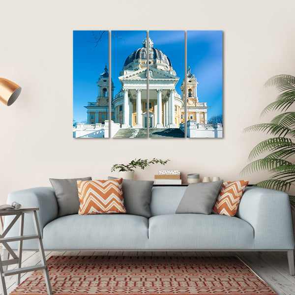 Basilica Of Superga Italy Canvas Wall Art-4 Horizontal-Gallery Wrap-34" x 24"-Tiaracle