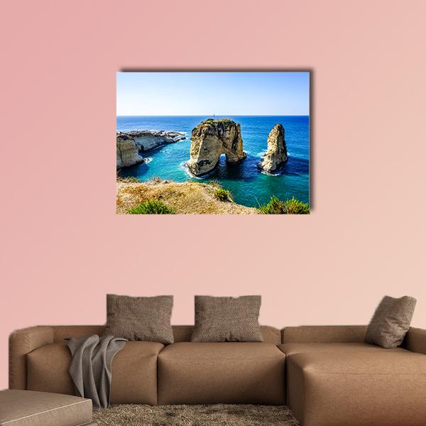 Pigeons Rock In Lebanon Canvas Wall Art-1 Piece-Gallery Wrap-36" x 24"-Tiaracle
