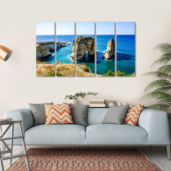 Pigeons Rock In Lebanon Canvas Wall Art-5 Horizontal-Gallery Wrap-22" x 12"-Tiaracle