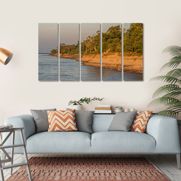 Bank Of The Amazon River Canvas Wall Art-5 Horizontal-Gallery Wrap-22" x 12"-Tiaracle