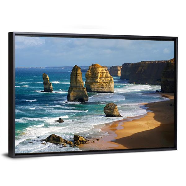 12 Apostles In Australia Canvas Wall Art-1 Piece-Floating Frame-24&quot; x 16&quot;-Tiaracle