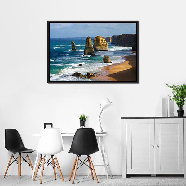 12 Apostles In Australia Canvas Wall Art-5 Horizontal-Gallery Wrap-22" x 12"-Tiaracle