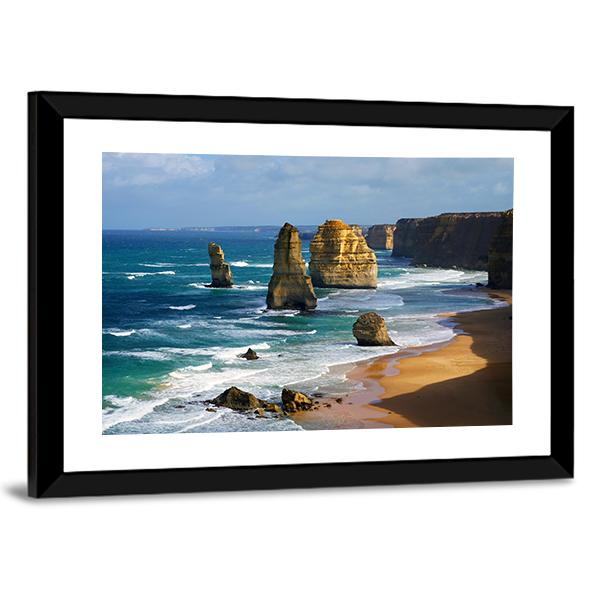 12 Apostles In Australia Canvas Wall Art-5 Horizontal-Gallery Wrap-22&quot; x 12&quot;-Tiaracle