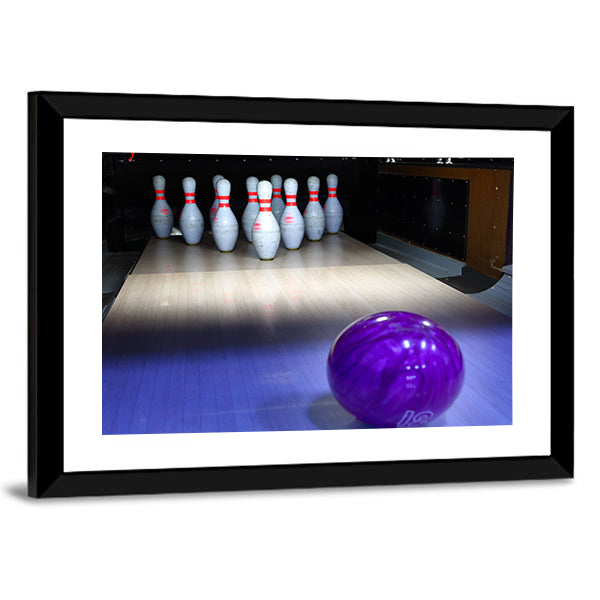 Bowling Ball And Pins Canvas Wall Art