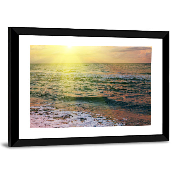 Beautiful Sea Sunset Canvas Wall Art