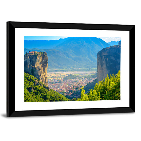 Meteora Monastery Perched on High Rock Canvas Wall Art