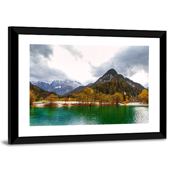 Lake Jasna Slovenia Canvas Wall Art-1 Piece-Framed Print-42" x 14"-Tiaracle