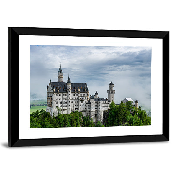 Castel Called Neuschwanstein In Bavaria Canvas Wall Art-3 Horizontal-Gallery Wrap-25" x 16"-Tiaracle