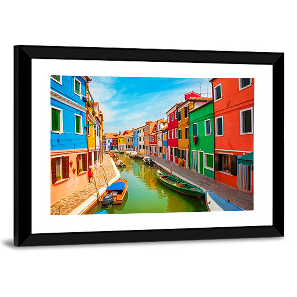 Burano Island In The Venetian Lagoon Canvas Wall Art